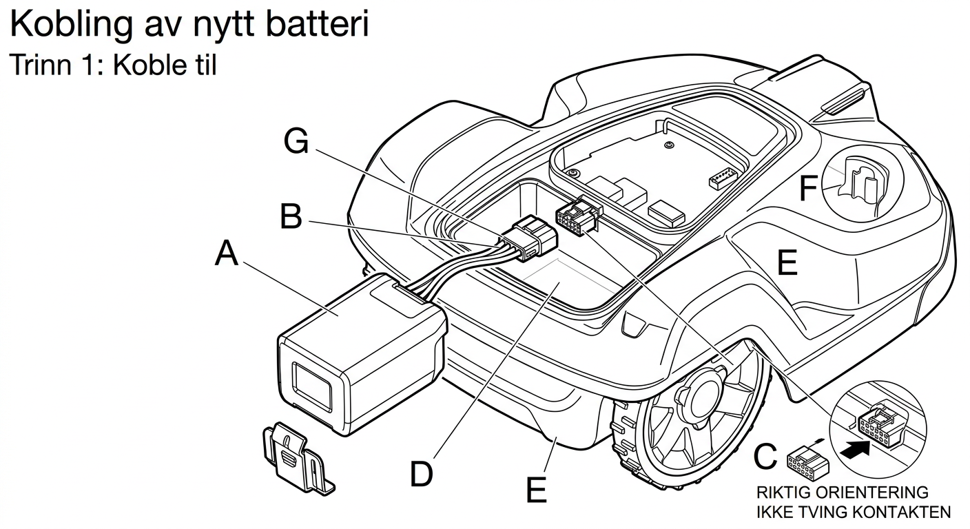 Koble til det nye batteriet