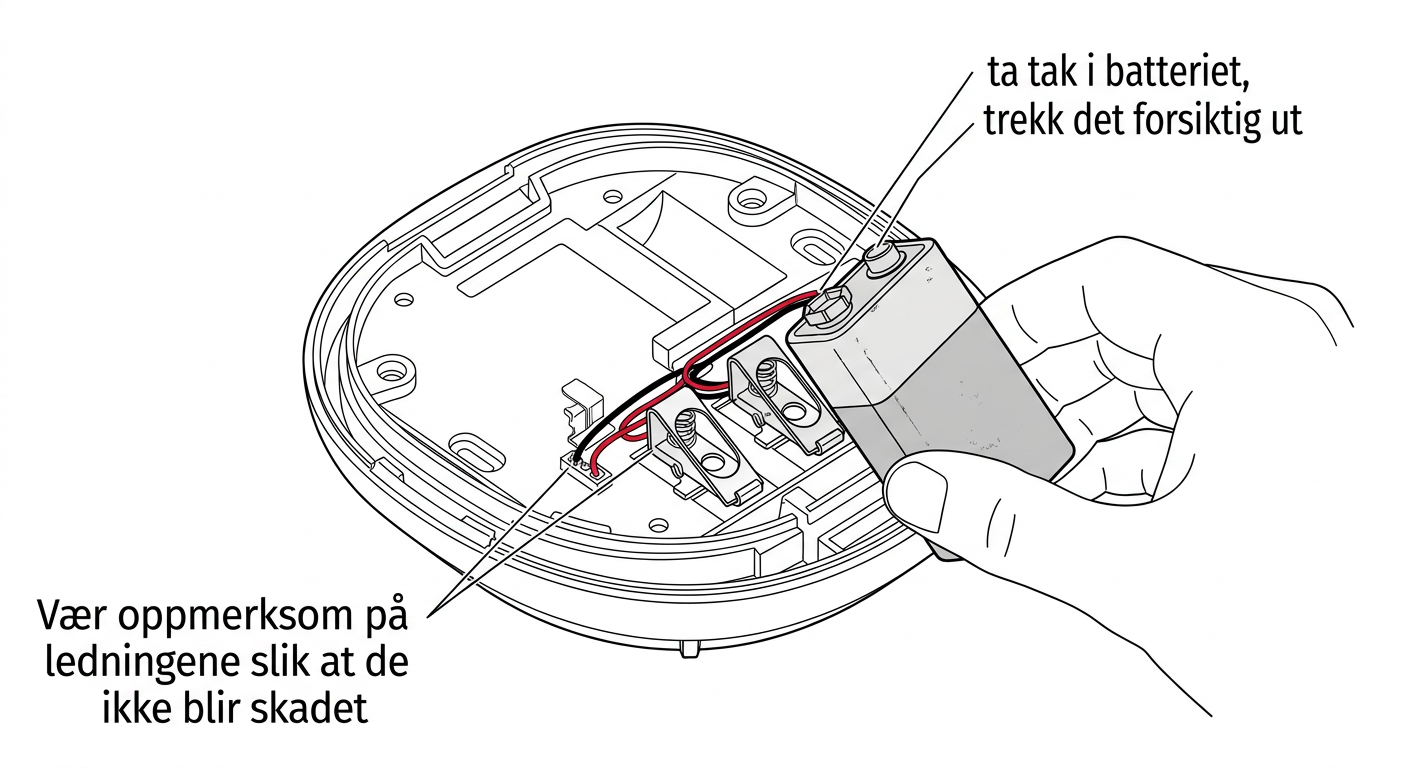Koble fra det gamle batteriet