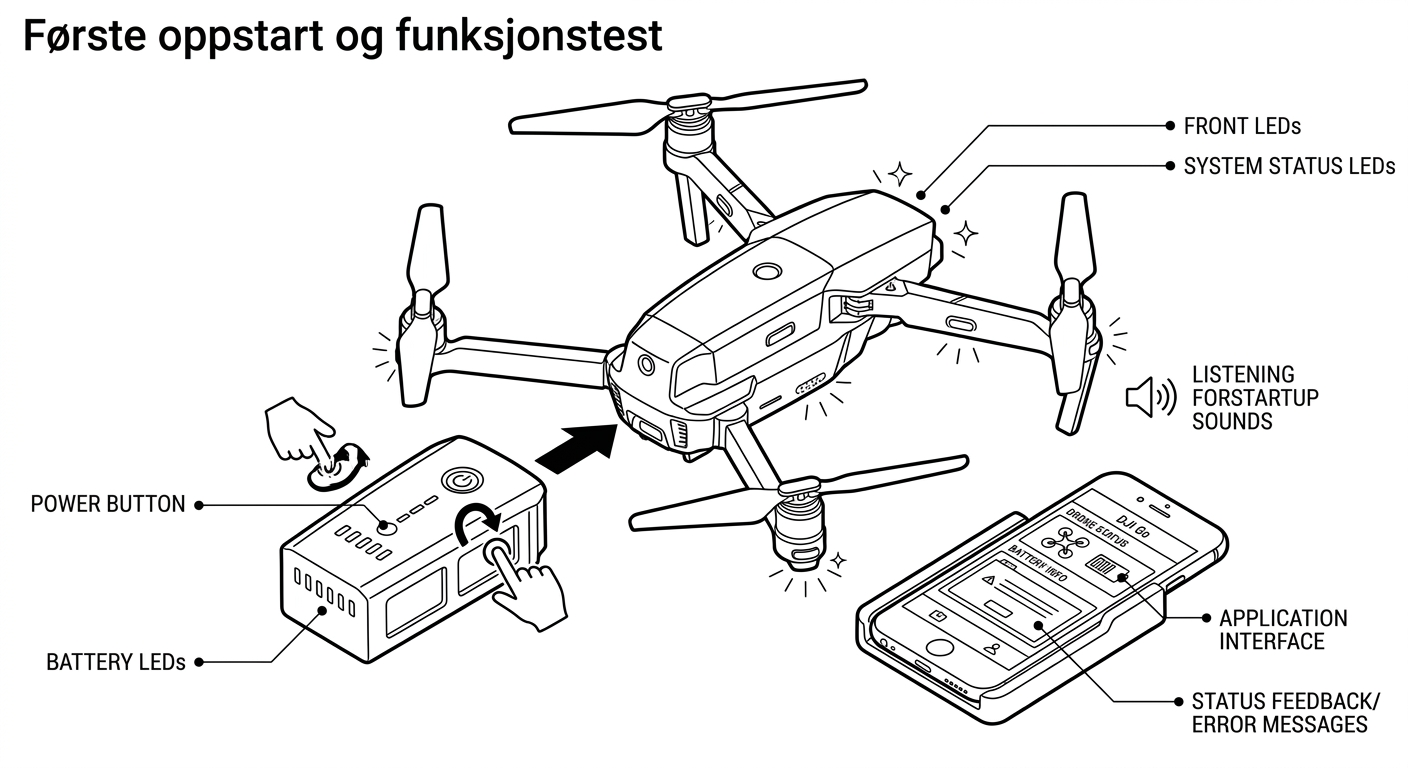 Første oppstart og funksjonstest