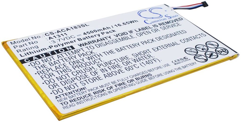 Batteri til Acer A1311,KT.0010M.004 4500 mAh