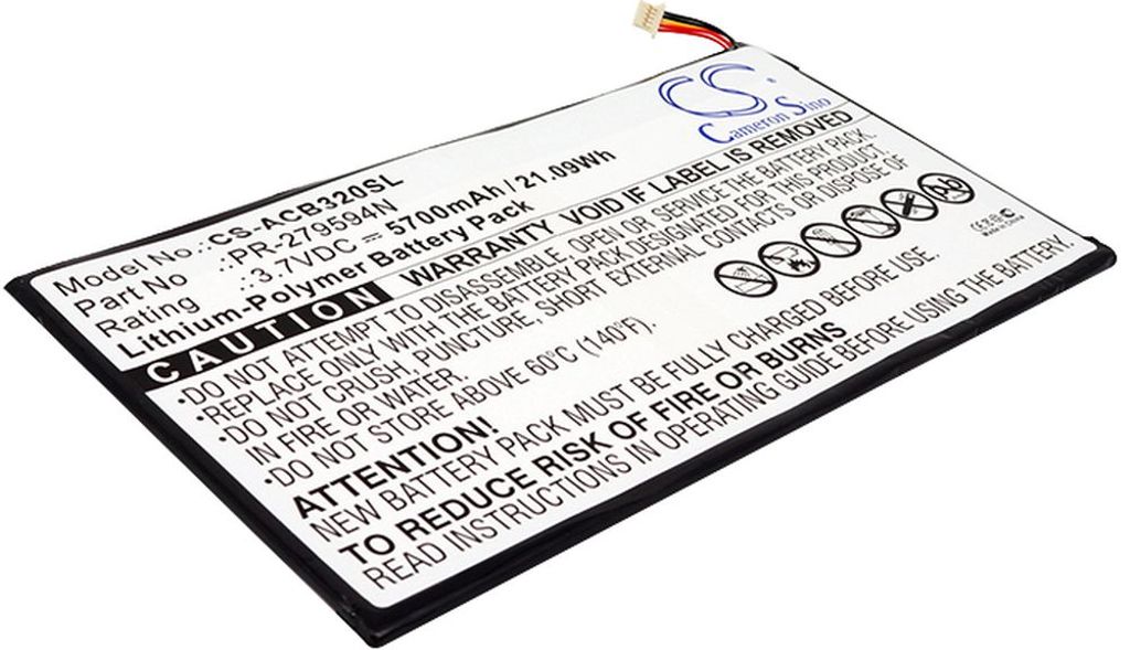 Batteri til Acer PR-279594N,PR-279594N(1ICP3/95/94-2),KT.0020H.002 5700 mAh