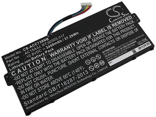 Batteri til Acer AC15A3J,KT.00303.017,3INP5/60/80,AC15A3J(3ICP5/57/80),AC15A3J(3INP5/60/80),AC15A8J,KT.00303.016,KT.0 3450 mAh