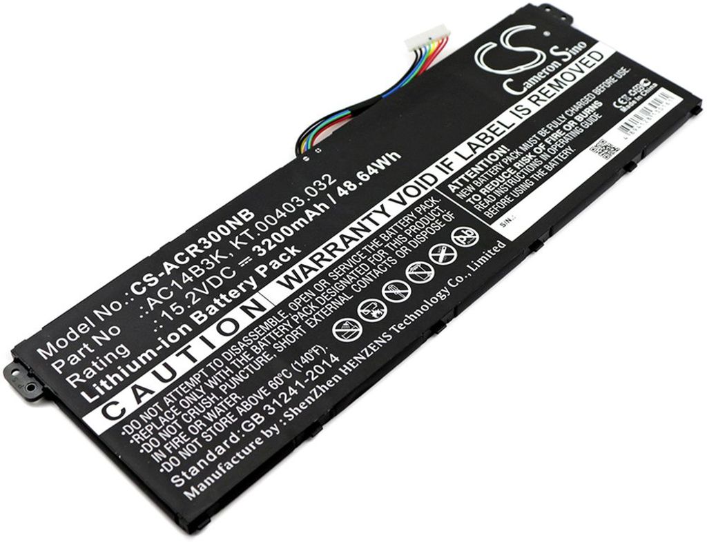 Batteri til Acer AC14B3K,KT.00403.032 3200 mAh