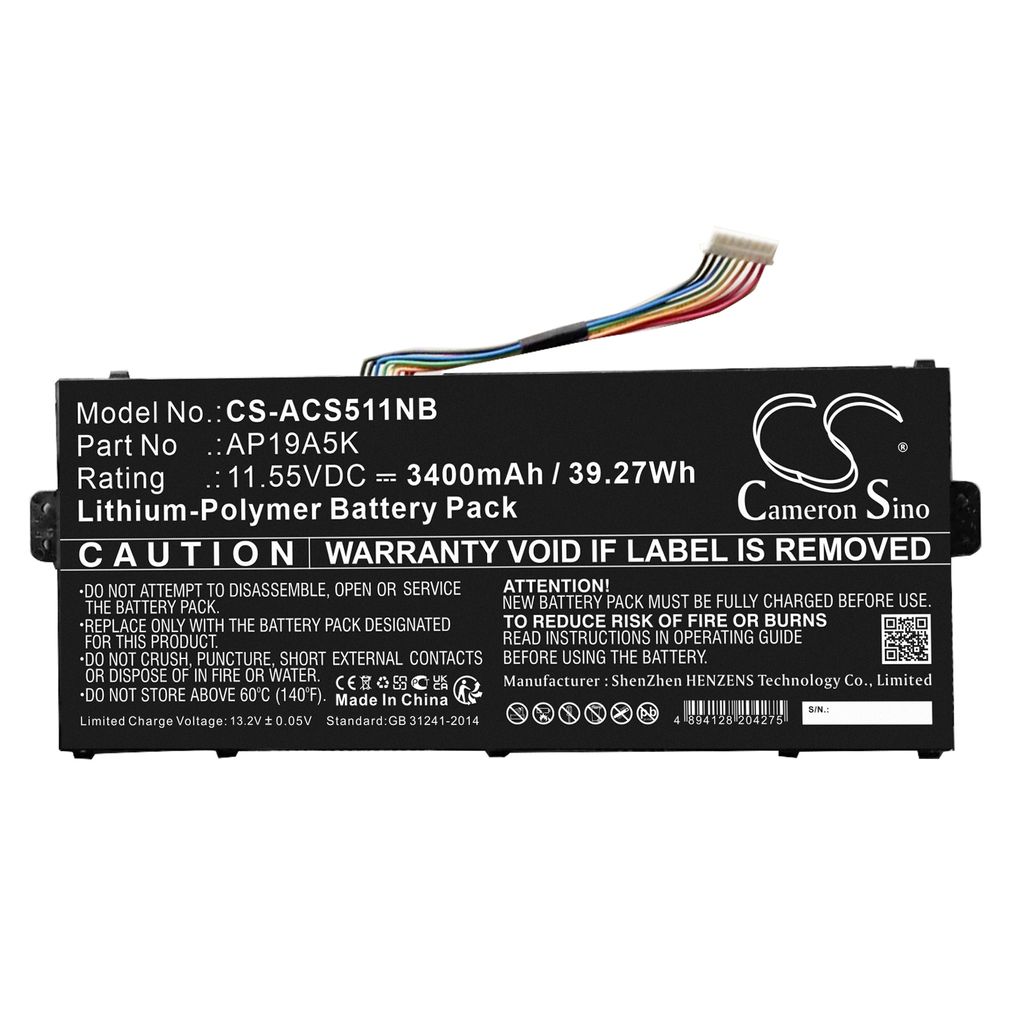 Batteri til Acer AP19A5K 3400 mAh