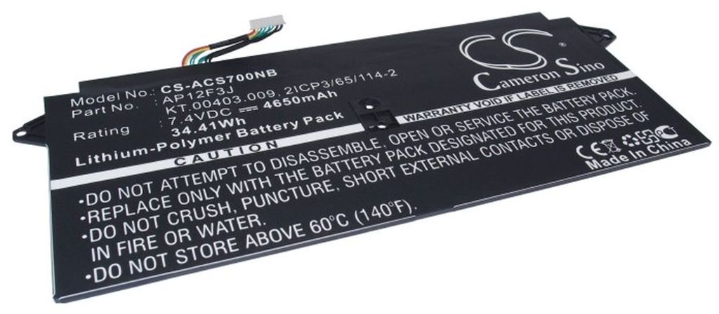 Batteri til Acer AP12F3J,KT.00403.009,2ICP3/65/114-2,AP12F9J 4650 mAh