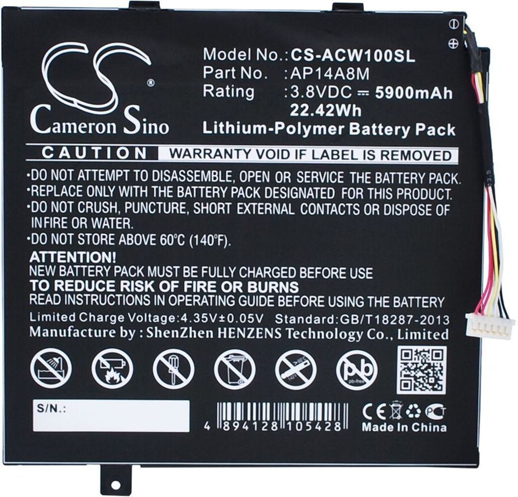 Batteri til Acer AP14A8M,KT.0020G.004,AP14A4M 5900 mAh