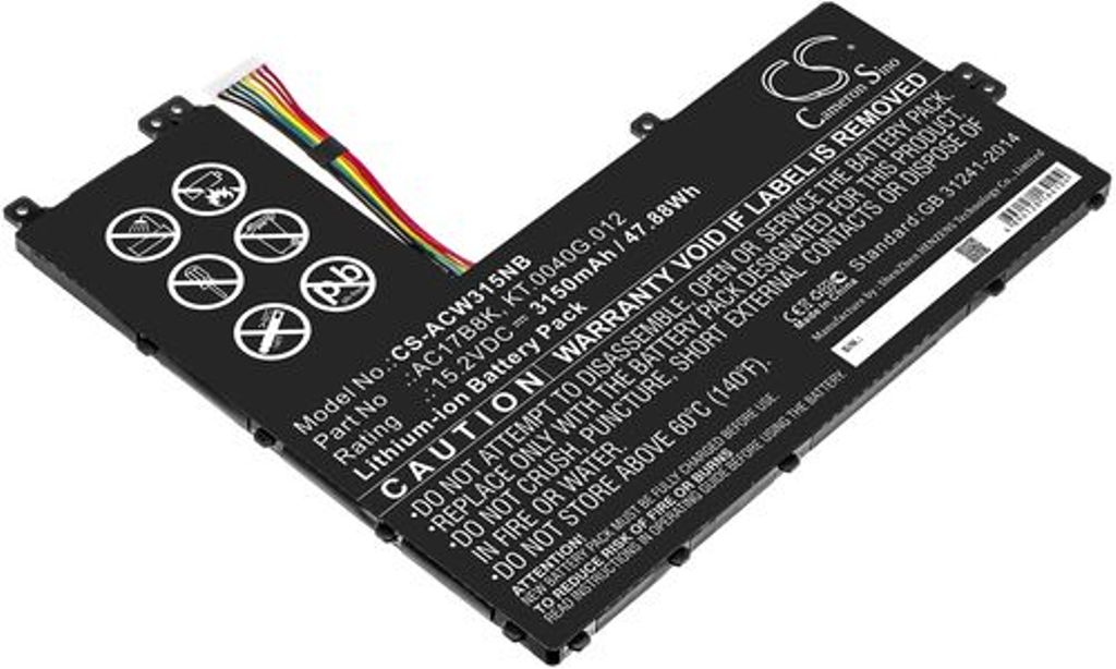 Batteri til Acer AC17B8K,KT.0040G.012 3150 mAh