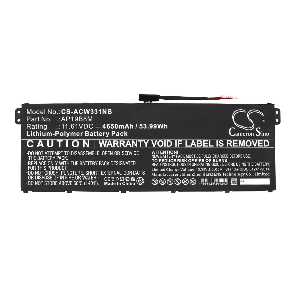 Batteri til Acer AP19B8M,KT0030G024 4650 mAh