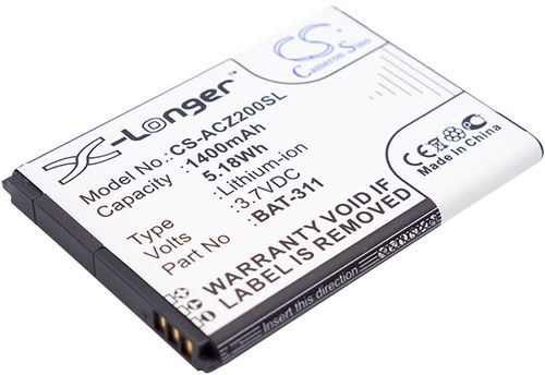 Batteri til Acer BAT-311,BAT-311(1ICP5/43/55),KT.0010S.011 1200 mAh