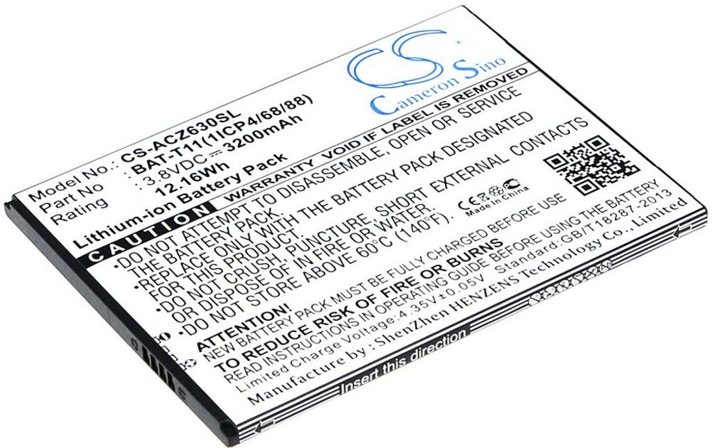 Batteri til Acer BAT-T11,BAT-T11(1ICP4/68/88),KT.0010S.018 3200 mAh
