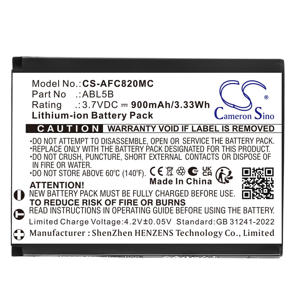 Batteri til AgfaPhoto ABL5B (900mAh)