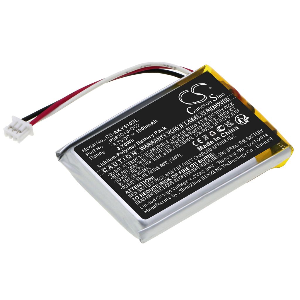Batteri til AKG P083040-Q02 1000 mAh
