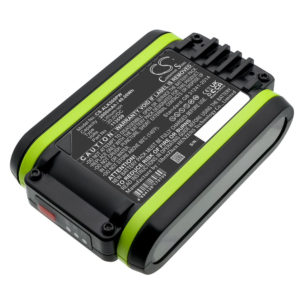Batteri til Worx RW9351.1,WA3014,WA3549.1,WA3551,WA3551.1,WA3553,WA3553.3,WA3556,WA3570,WA3572,WA3601,WA3604, WA3640, 2000 mAh