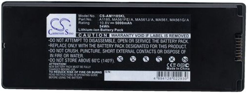 Batteri til Apple A1185,MA561FE/ A,MA561J/ A,MA561,MA561G/ A 5000 mAh