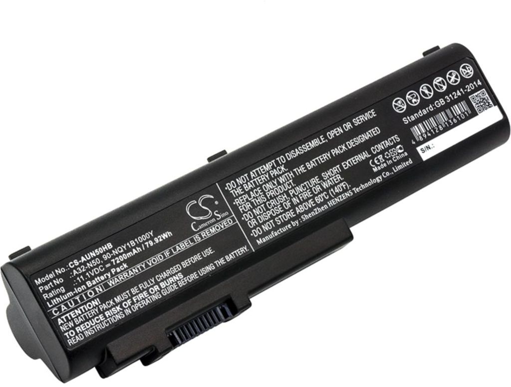 Batteri til Asus A32-N50,A33-N50,90-NQY1B1000Y,90-NQY1B2000Y 7200 mAh
