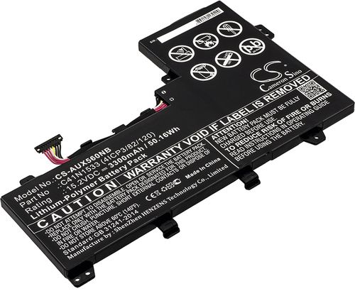 Batteri til Asus 0B200-02010200,C41N1533 (4ICP3/82/120),0B200-02010300,4ICP3/63/120,B076M4NXWF,B07JHJNWMF,C41N153 3300 mAh