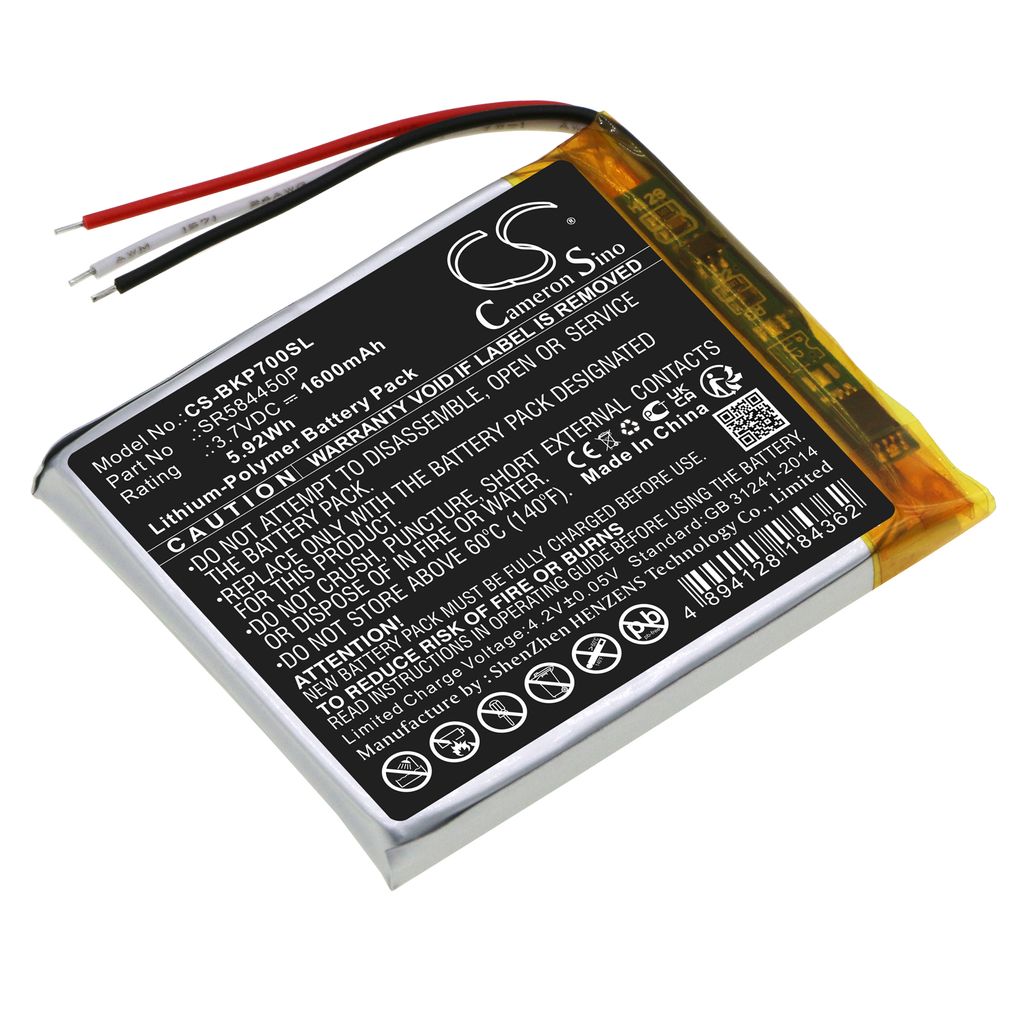 Batteri til Becker EU554751P,SR584450P,Y16GCGAA1 1600 mAh