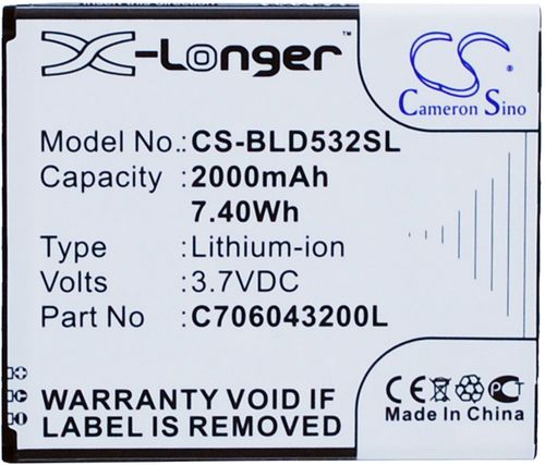 Batteri til BLU C706043200L,C706043200T 2000 mAh