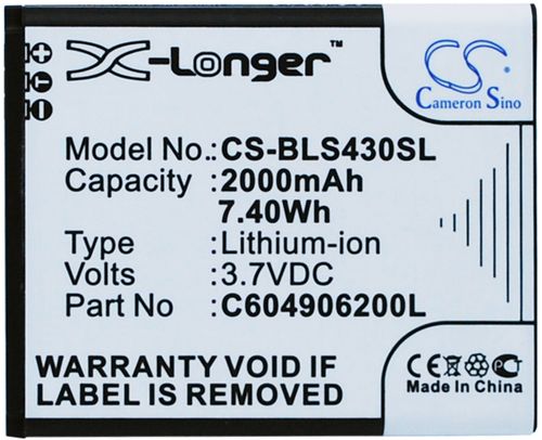 Batteri til BLU C604906200L,C604905200T 2000 mAh