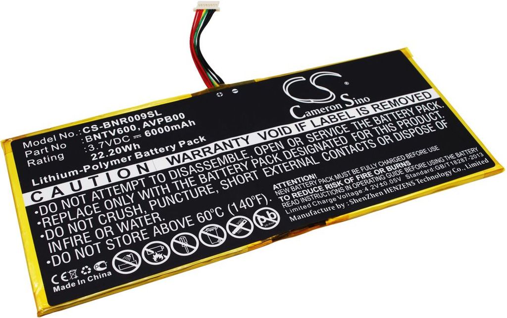 Batteri til Barnes & Noble BNTV600,AVPB00,AVPB002-A110-01,GB-S02-308594-0100 6000 mAh