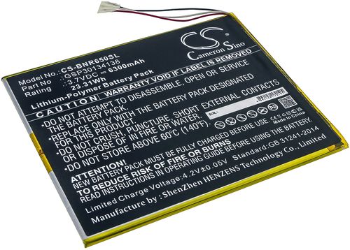 Batteri til Barnes & Noble GSP30134138 6300 mAh