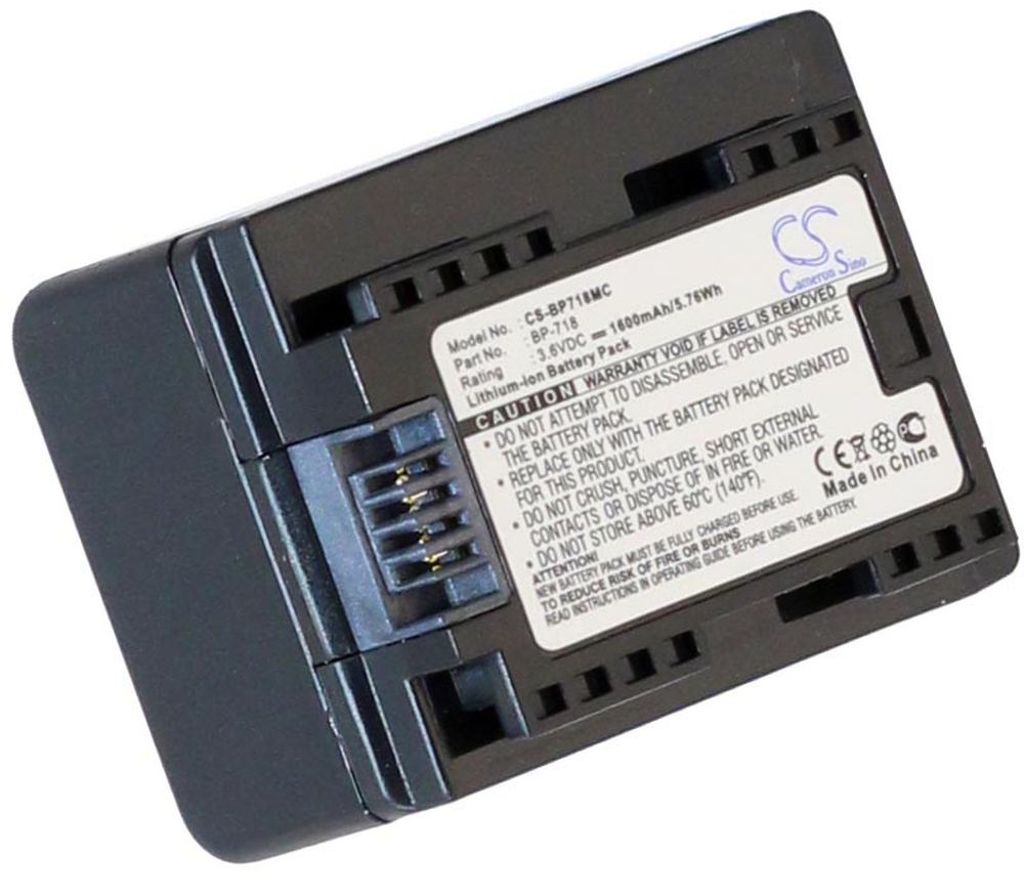 Batteri til Canon BP-718 (1600mAh)