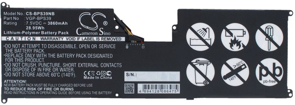 Batteri til Sony VGP-BPS39 3860 mAh