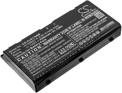 Batteri til Clevo 6-87-N150S-4292,N150BAT-6 5200 mAh