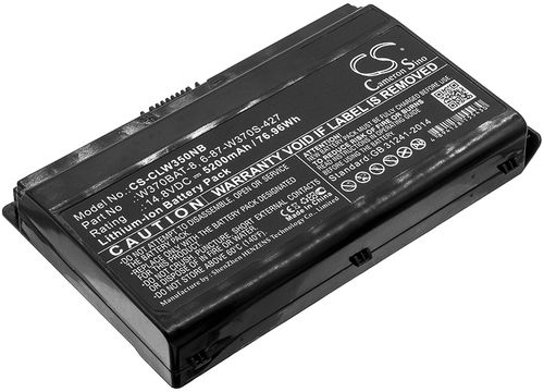 Batteri til Clevo 6-87-W370S-427,6-87-W370S-4271,6-87-W37ES-427,6-87-W37SS-427,W370BAT-3,W370BAT-8 5200 mAh
