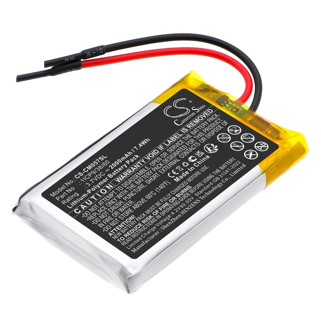 Batteri til Custom Battery Pack 1ICP9/38/60 2000 mAh