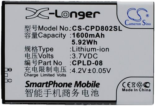 Batteri til Coolpad CPLD-08 1600 mAh