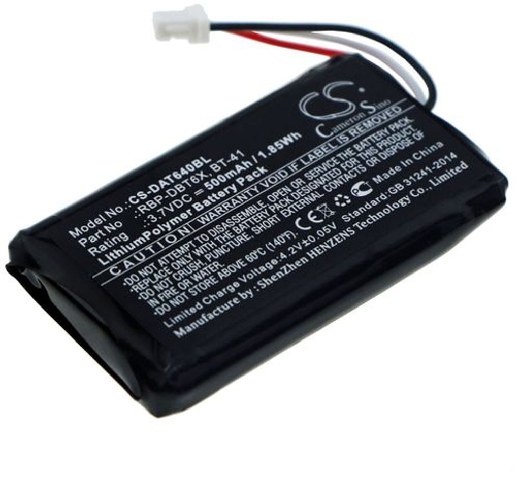 Batteri til Datalogic RBP-DBT6X,BT-41,128004100 500 mAh