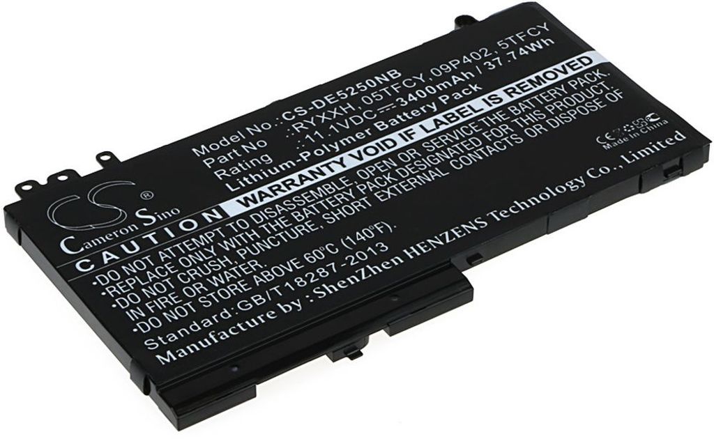 Batteri til Dell RYXXH,05TFCY,09P402,5TFCY,NGGX5,0JY8D6,0PYWG,0RDRH9,0RYXXH,0VVXTW,0YD8XC,451-BBUJ,451-BBUK,451-BBUL, 3400 mAh