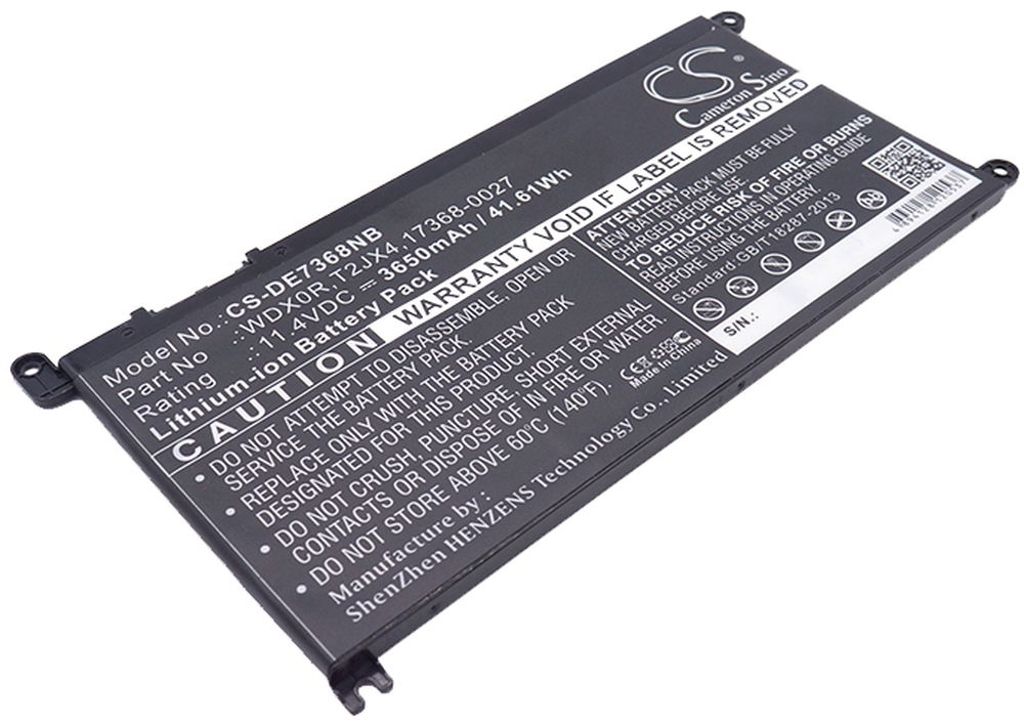 Batteri til Dell WDX0R,T2JX4,17368-0027,0WDX0R,1VX1H,3CRH3,9W9MX,B06XVBG8BY,B076BGBGFP,B07DFK12MV,CYMGM,FC92N,FW8KR,P 3650 mAh