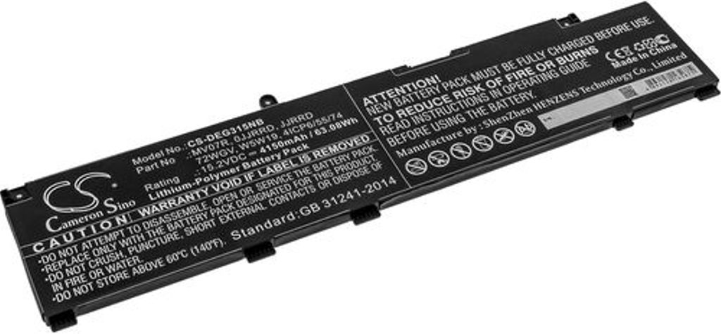 Batteri til Dell 0JJRRD,4ICP6/55/74,72WGV,JJRRD,MV07R,W5W19 4150 mAh