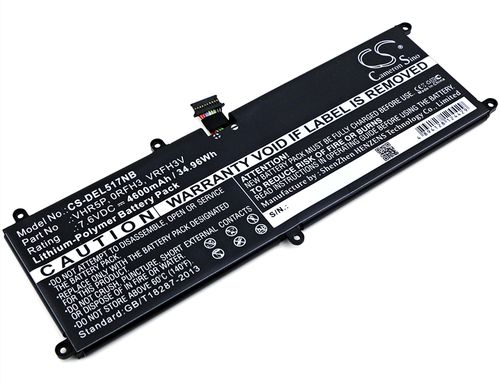 Batteri til Dell VHR5P,0RFH3V,RFH3V,0VHR5P,T04E,T04E001,XRHWG 4600 mAh