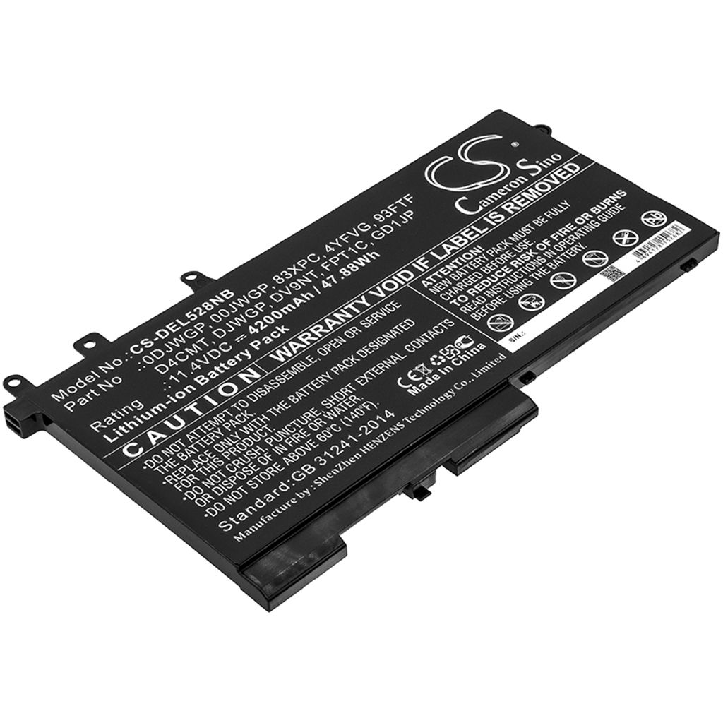 Batteri til Dell 00JWGP,0DJWGP,83XPC,93FTF,D4CMT,DJWGP,DV9NT,FPT1C,GD1JP,4YFVG,JWGP,3DDDG 4200 mAh