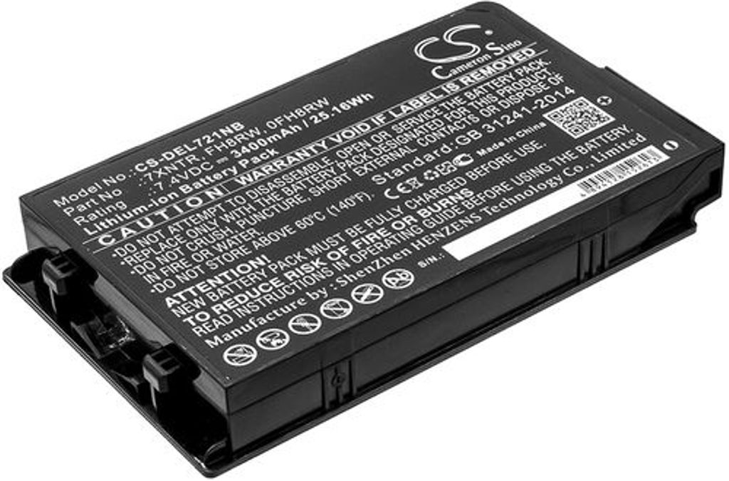Batteri til Dell 7XNTR,FH8RW,0FH8RW,451-BCDH,J7HTX,J82G5 3400 mAh