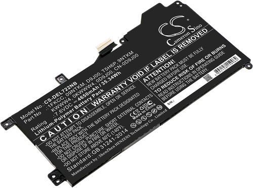 Batteri til Dell 09NTKM,1FKCC,D9J00,T5H6P,KWWW4,9NTKM,0KWWW4,0D9J00,CN-0D9J00 4650 mAh
