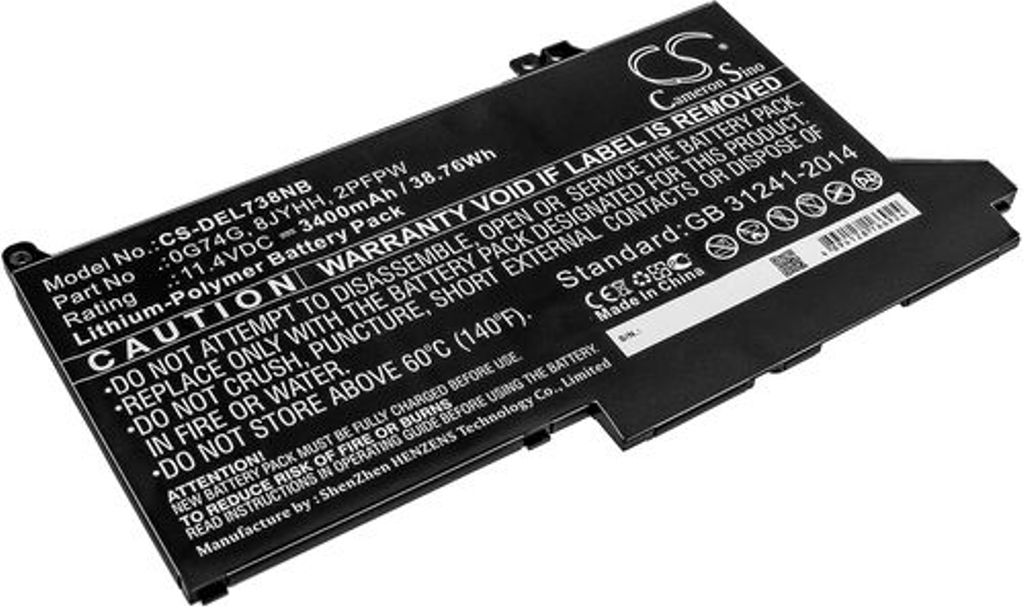 Batteri til Dell 0G74G,8JYHH,2PFPW 3400 mAh