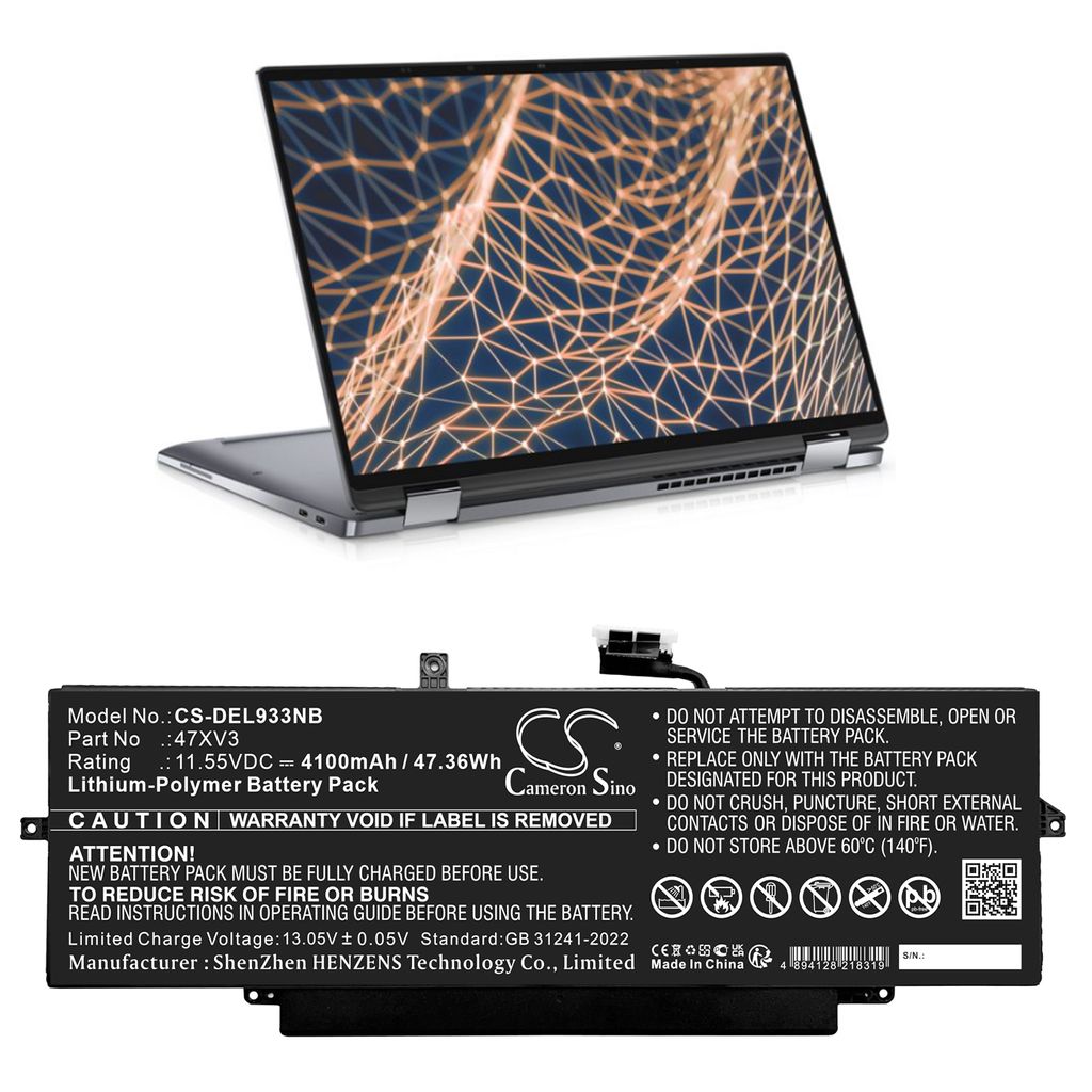 Batteri til Dell 05Y3T9,47XV3,5Y3T9,GK1M0 4100 mAh