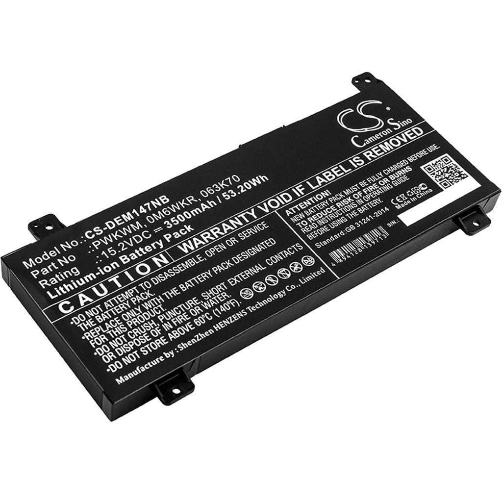 Batteri til Dell PWKWM,0M6WKR,063K70,63k70,M6WKR 3500 mAh