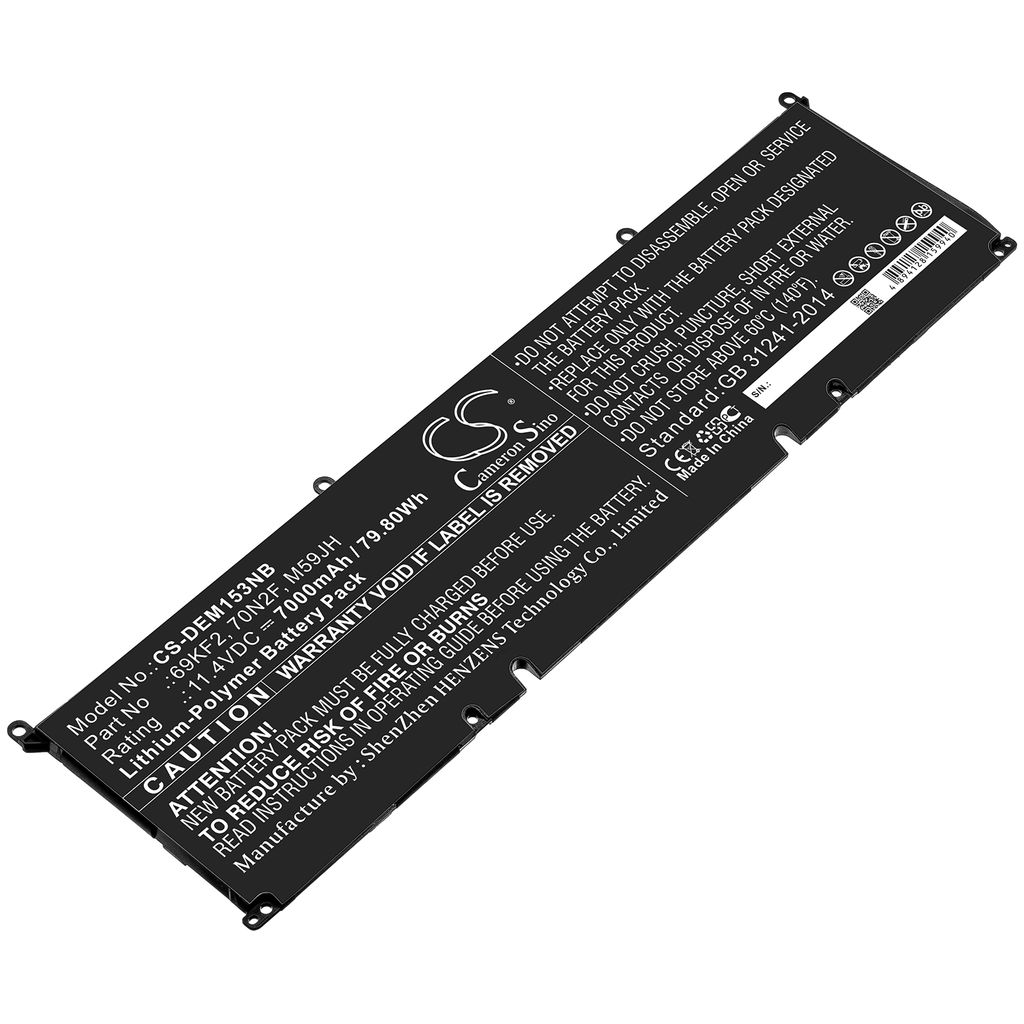 Batteri til Dell 69KF2,70N2F,M59JH 7000 mAh