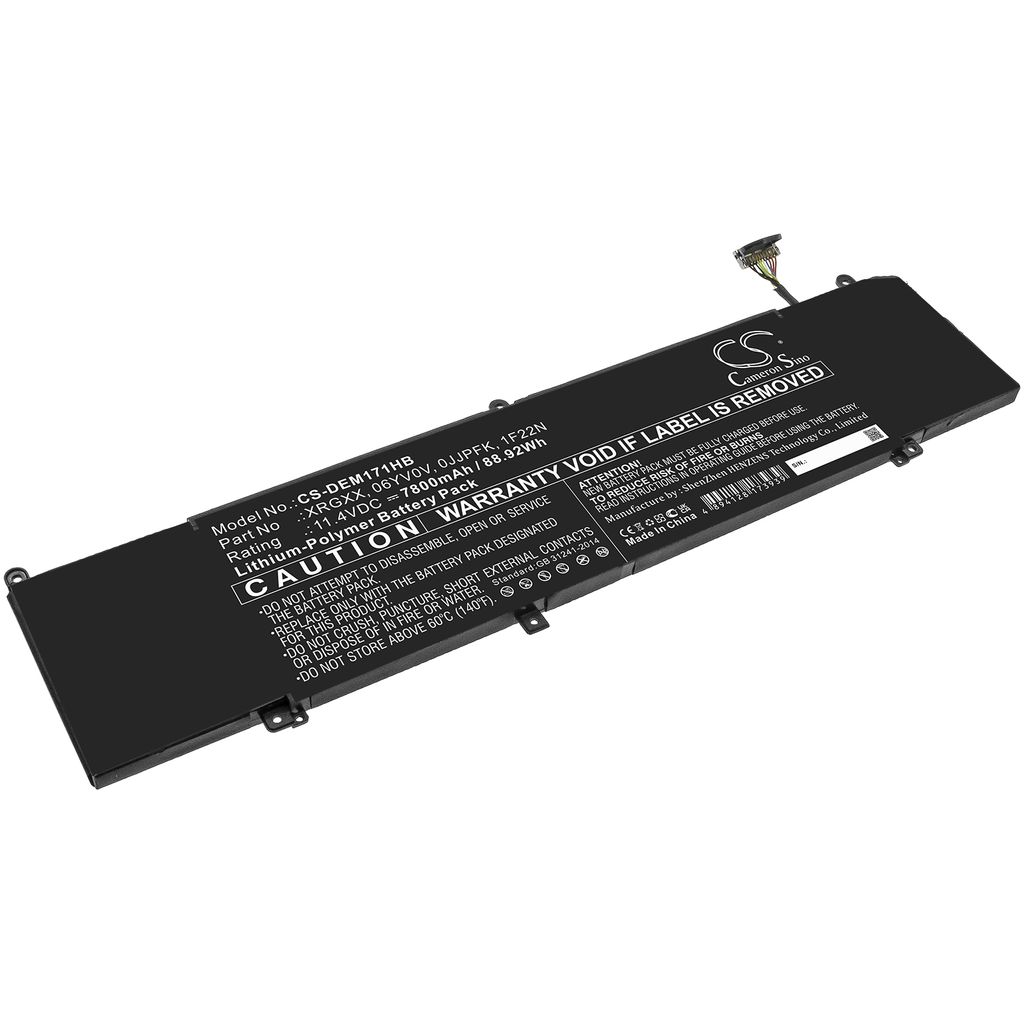 Batteri til Dell 06YV0V,0JJPFK,1F22N,XRGXX 7800 mAh