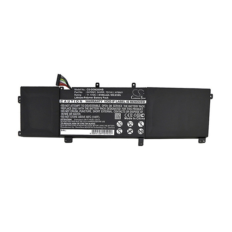 Batteri til Dell 0H76MY,245RR,7D1WJ,H76MV,Y758W,M2.5X5,3ICP8/57/77-2,07D1WJ,701WJ,T0TRM 8100 mAh