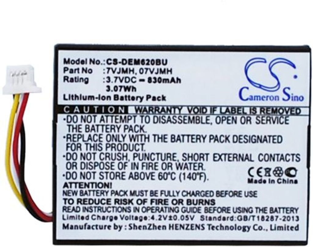 Batteri til Dell 7VJMH,07VJMH,70K80,070K80,T40JJ,H132V,37CT1 830 mAh