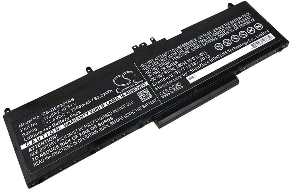 Batteri til Dell WJ5R2,4F5YV 7300 mAh