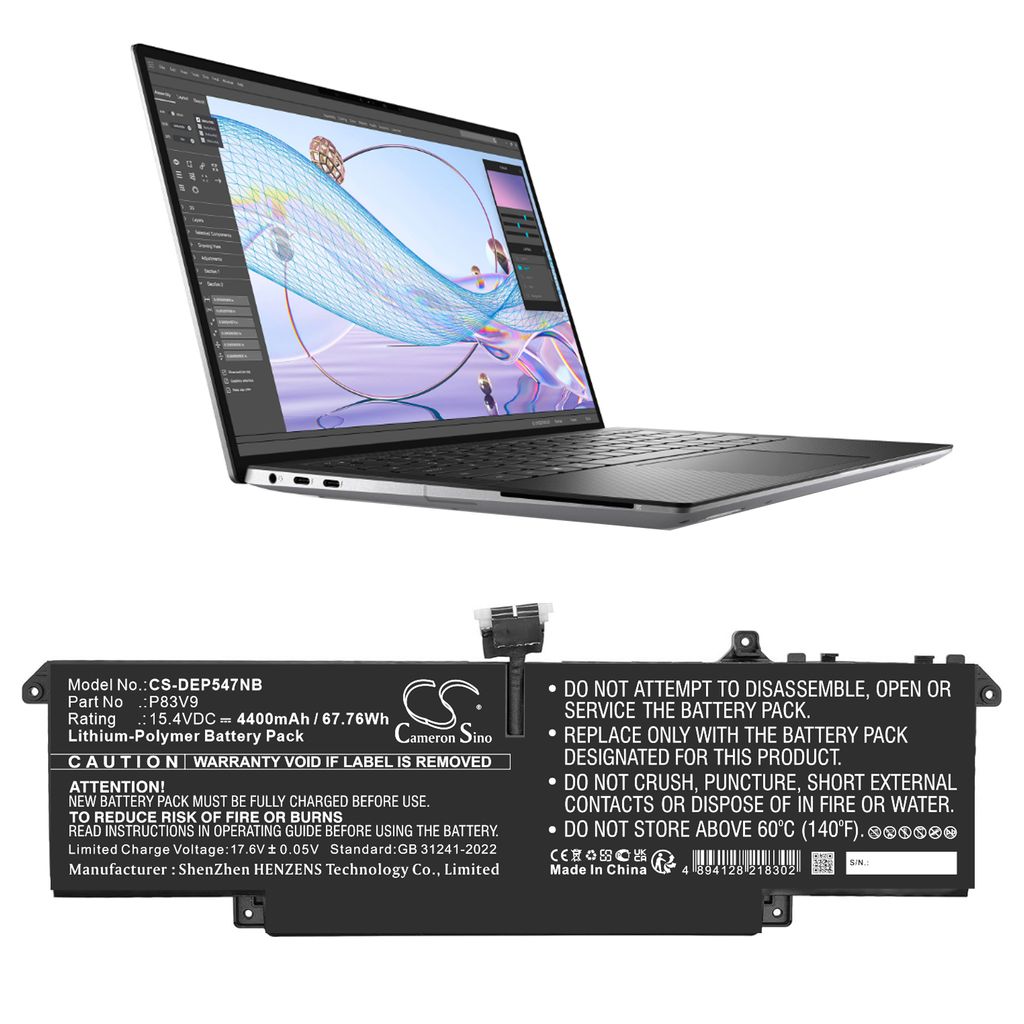 Batteri til Dell CDTT2,P83V9 4400 mAh