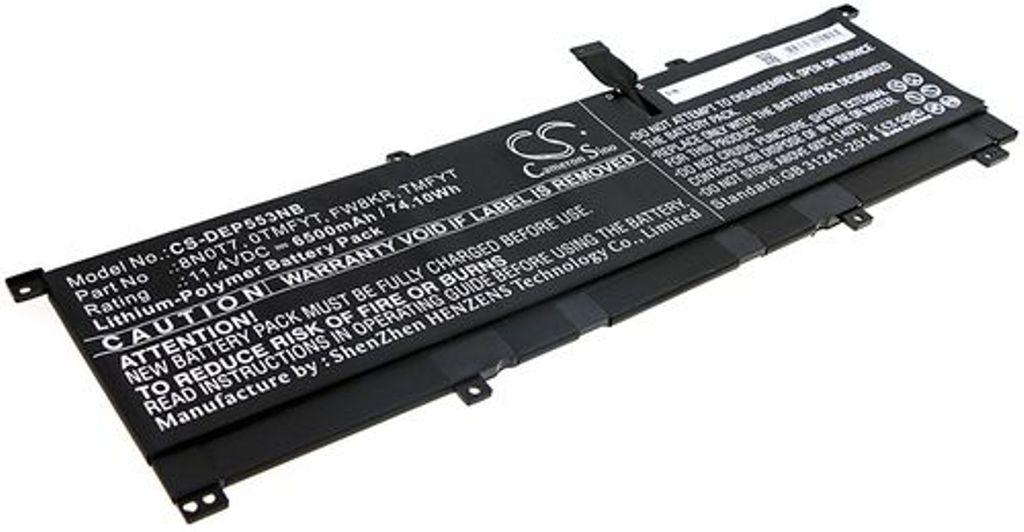 Batteri til Dell 0TMFYT,8N0T7,FW8KR,TMFYT 6500 mAh