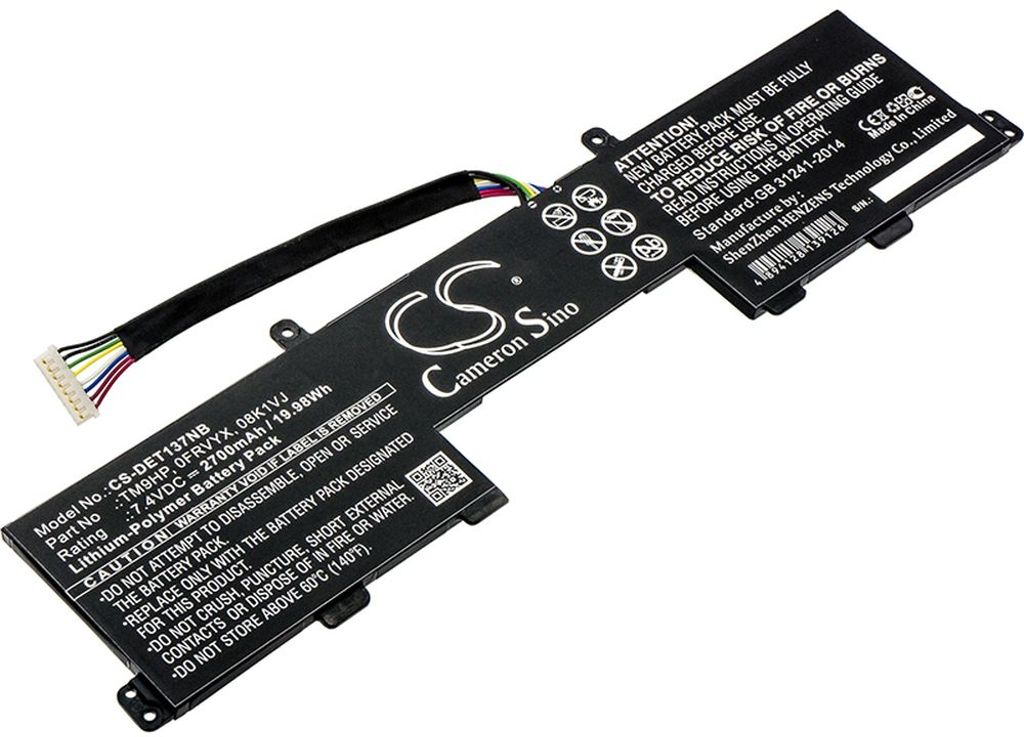 Batteri til Dell TM9HP,0FRVYX,FRVYX,08K1VJ,8K1VJ,0J84W0,J84W0,0R89JJ,R89JJ 2700 mAh